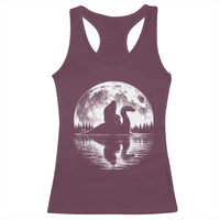 Funny Bigfoot Loch Ness Monster Racerback Tank Top Retro Sasquatch Nessie Funny Cryptid Moon