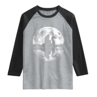 Funny Bigfoot Loch Ness Monster Raglan Shirt Retro Sasquatch Nessie Funny Cryptid Moon