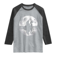 Funny Bigfoot Loch Ness Monster Raglan Shirt Retro Sasquatch Nessie Funny Cryptid Moon