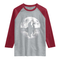 Funny Bigfoot Loch Ness Monster Raglan Shirt Retro Sasquatch Nessie Funny Cryptid Moon