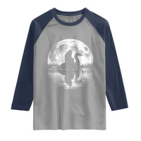 Funny Bigfoot Loch Ness Monster Raglan Shirt Retro Sasquatch Nessie Funny Cryptid Moon
