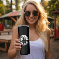 Funny Bigfoot Loch Ness Monster Skinny Tumbler Retro Sasquatch Nessie Funny Cryptid Moon