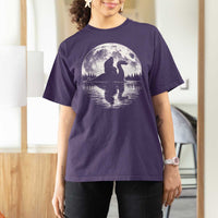 Funny Bigfoot Loch Ness Monster T Shirt For Women Retro Sasquatch Nessie Funny Cryptid Moon