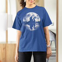 Funny Bigfoot Loch Ness Monster T Shirt For Women Retro Sasquatch Nessie Funny Cryptid Moon
