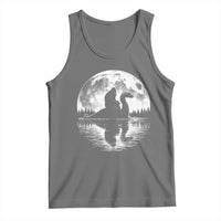 Funny Bigfoot Loch Ness Monster Tank Top Retro Sasquatch Nessie Funny Cryptid Moon