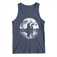 Funny Bigfoot Loch Ness Monster Tank Top Retro Sasquatch Nessie Funny Cryptid Moon