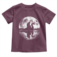 Funny Bigfoot Loch Ness Monster Toddler T Shirt Retro Sasquatch Nessie Funny Cryptid Moon
