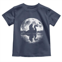 Funny Bigfoot Loch Ness Monster Toddler T Shirt Retro Sasquatch Nessie Funny Cryptid Moon
