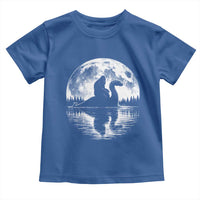 Funny Bigfoot Loch Ness Monster Toddler T Shirt Retro Sasquatch Nessie Funny Cryptid Moon