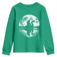 Funny Bigfoot Loch Ness Monster Youth Sweatshirt Retro Sasquatch Nessie Funny Cryptid Moon