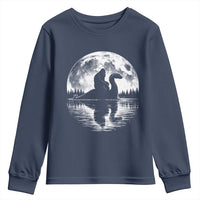 Funny Bigfoot Loch Ness Monster Youth Sweatshirt Retro Sasquatch Nessie Funny Cryptid Moon