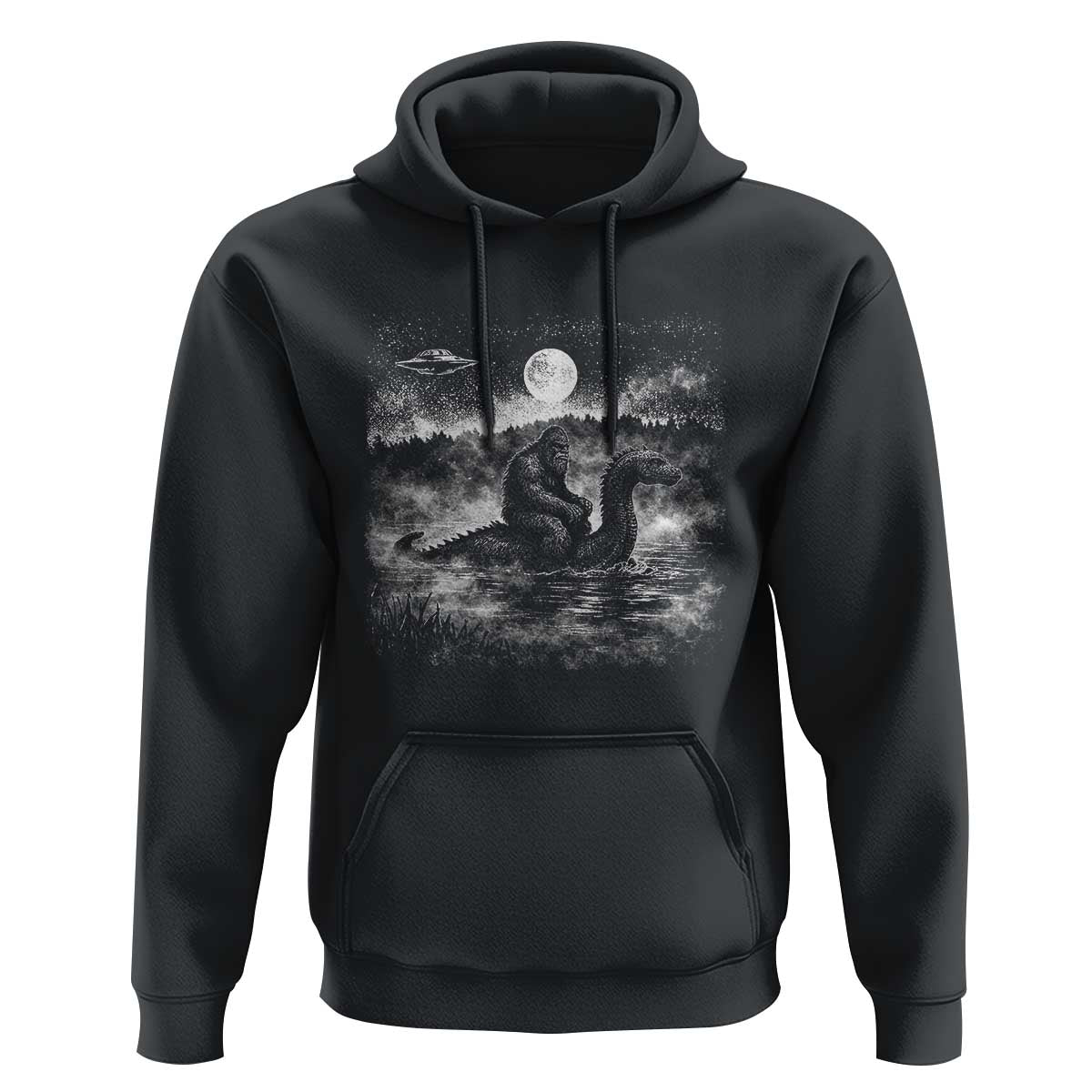 Bigfoot Loch Ness Monster Hoodie Funny Retro Sasquatch Nessie Funny Cryptid Vintage Graphic
