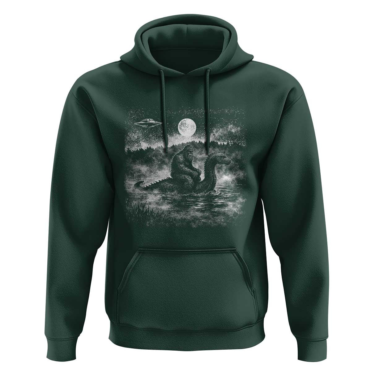 Bigfoot Loch Ness Monster Hoodie Funny Retro Sasquatch Nessie Funny Cryptid Vintage Graphic