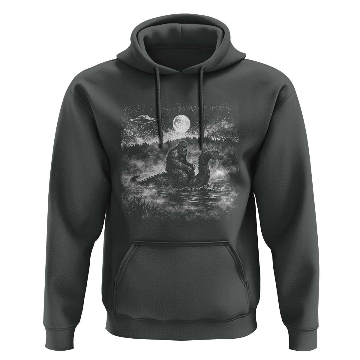 Bigfoot Loch Ness Monster Hoodie Funny Retro Sasquatch Nessie Funny Cryptid Vintage Graphic