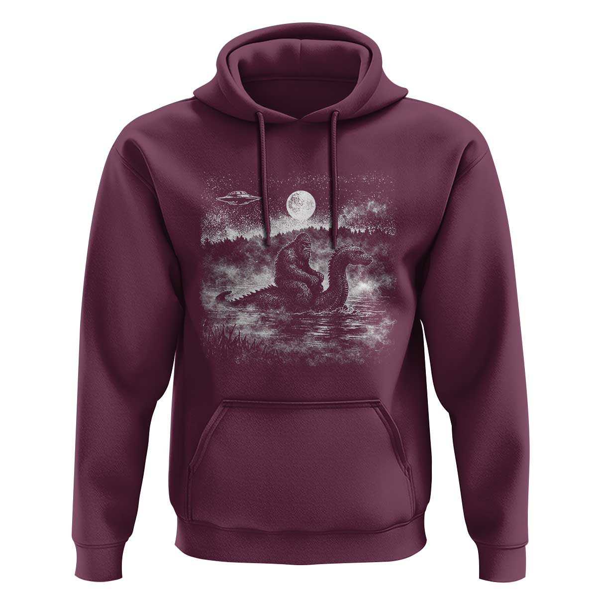 Bigfoot Loch Ness Monster Hoodie Funny Retro Sasquatch Nessie Funny Cryptid Vintage Graphic