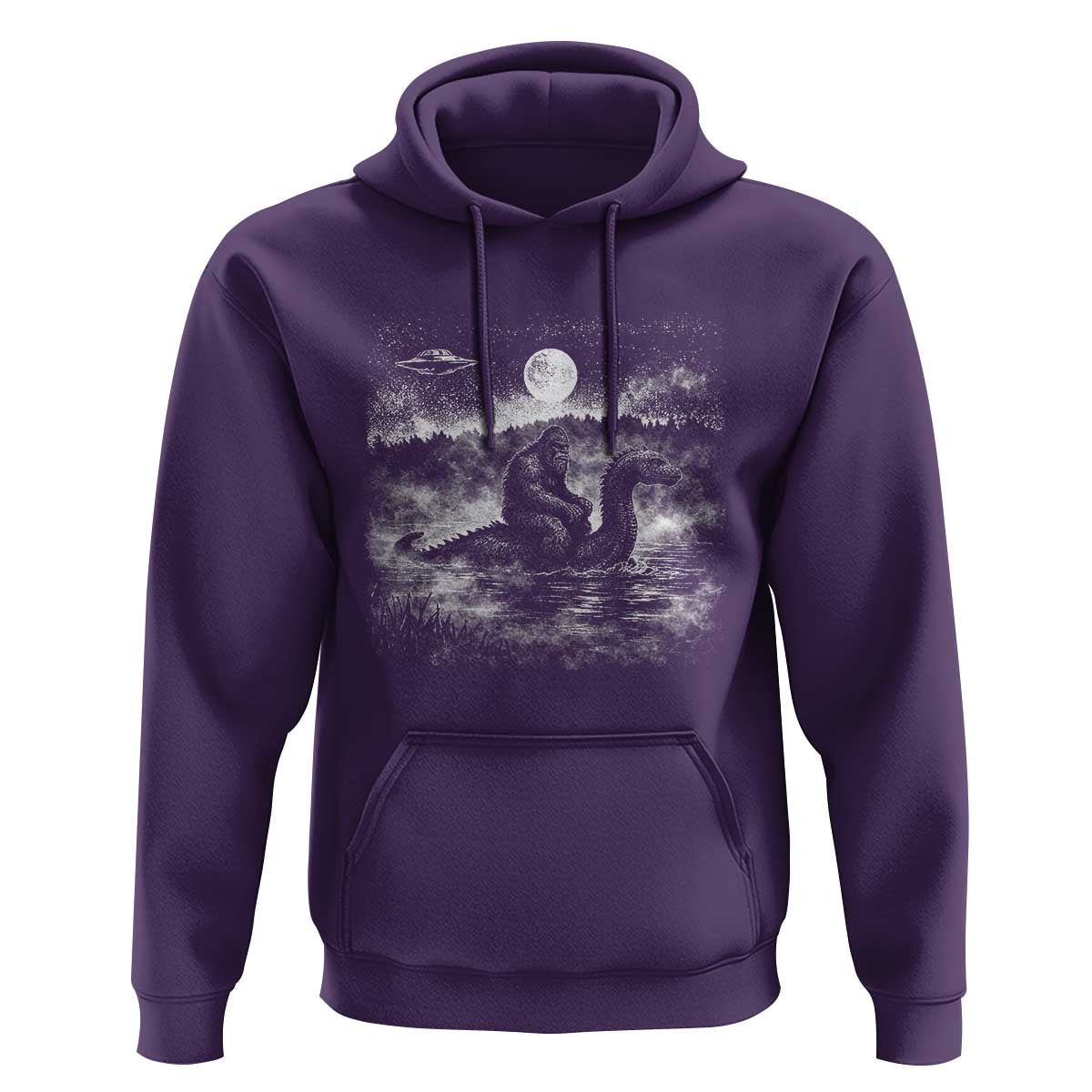 Bigfoot Loch Ness Monster Hoodie Funny Retro Sasquatch Nessie Funny Cryptid Vintage Graphic