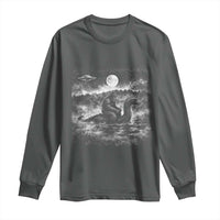 Bigfoot Loch Ness Monster Long Sleeve Shirt Funny Retro Sasquatch Nessie Funny Cryptid Vintage Graphic