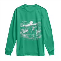 Bigfoot Loch Ness Monster Long Sleeve Shirt Funny Retro Sasquatch Nessie Funny Cryptid Vintage Graphic