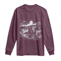 Bigfoot Loch Ness Monster Long Sleeve Shirt Funny Retro Sasquatch Nessie Funny Cryptid Vintage Graphic