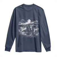 Bigfoot Loch Ness Monster Long Sleeve Shirt Funny Retro Sasquatch Nessie Funny Cryptid Vintage Graphic