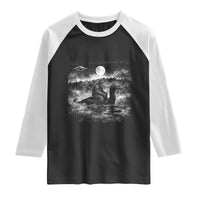 Bigfoot Loch Ness Monster Raglan Shirt Funny Retro Sasquatch Nessie Funny Cryptid Vintage Graphic