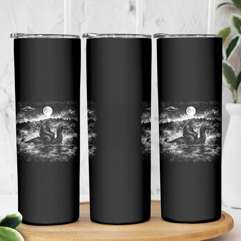 Bigfoot Loch Ness Monster Skinny Tumbler Funny Retro Sasquatch Nessie Funny Cryptid Vintage Graphic