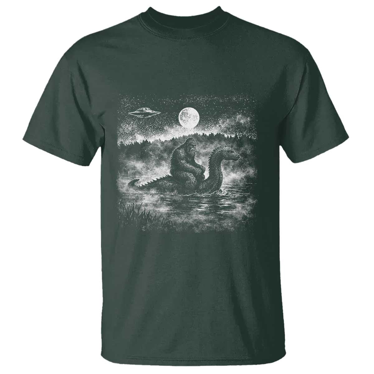 Bigfoot Loch Ness Monster T Shirt Funny Retro Sasquatch Nessie Funny Cryptid Vintage Graphic
