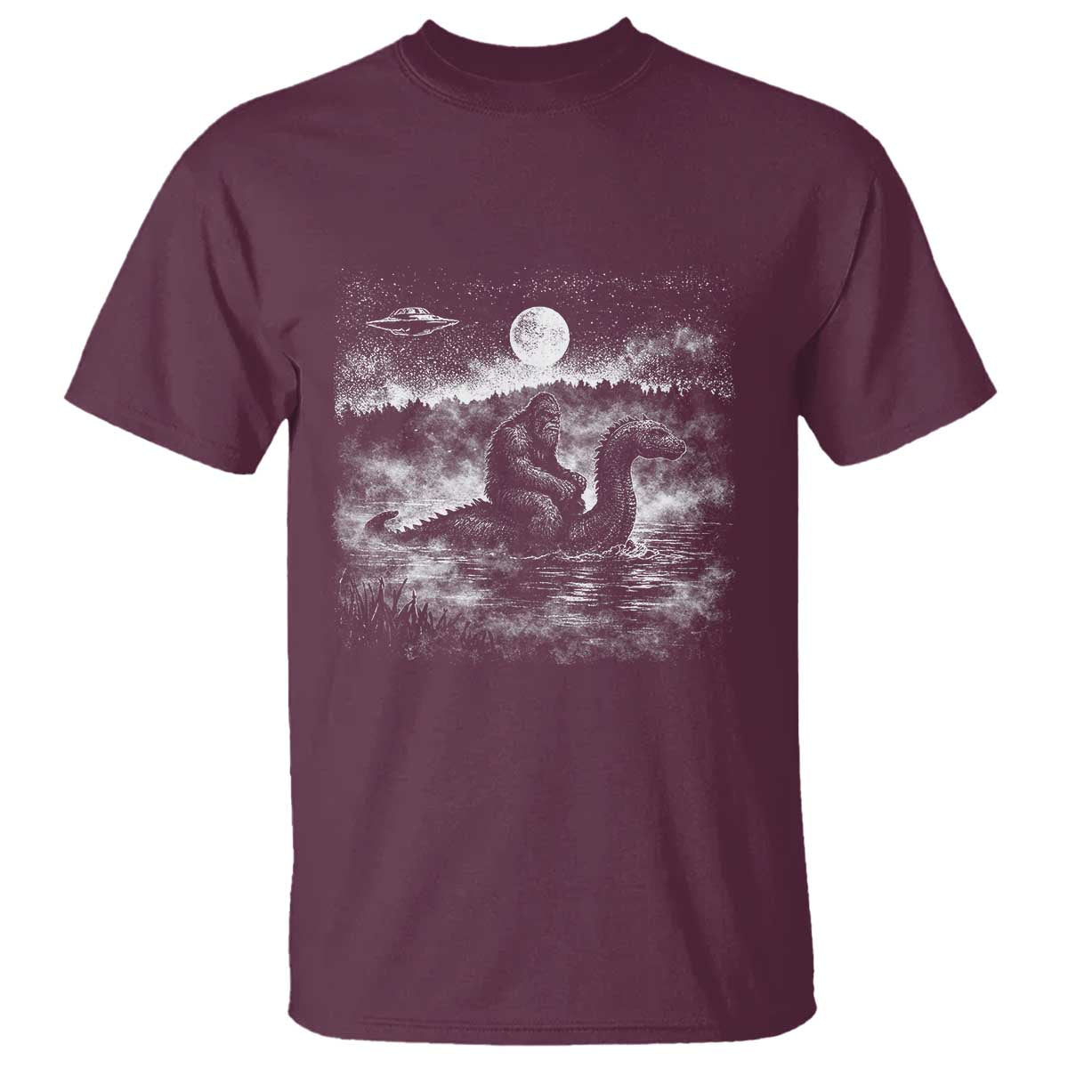 Bigfoot Loch Ness Monster T Shirt Funny Retro Sasquatch Nessie Funny Cryptid Vintage Graphic