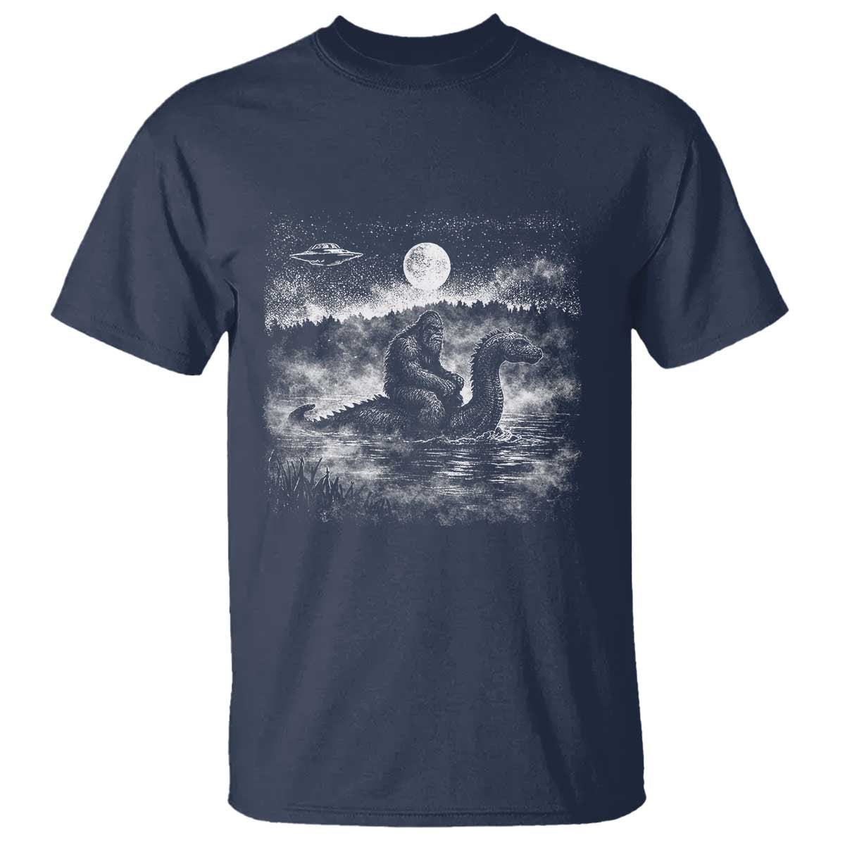 Bigfoot Loch Ness Monster T Shirt Funny Retro Sasquatch Nessie Funny Cryptid Vintage Graphic