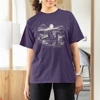 Bigfoot Loch Ness Monster T Shirt For Women Funny Retro Sasquatch Nessie Funny Cryptid Vintage Graphic
