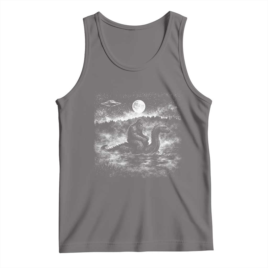 Bigfoot Loch Ness Monster Tank Top Funny Retro Sasquatch Nessie Funny Cryptid Vintage Graphic