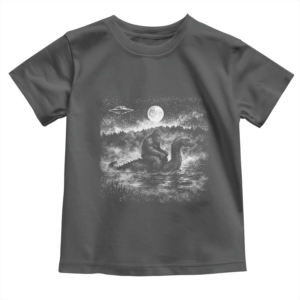 Bigfoot Loch Ness Monster Toddler T Shirt Funny Retro Sasquatch Nessie Funny Cryptid Vintage Graphic