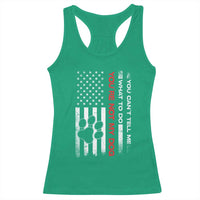 Funny Dog Lovers Racerback Tank Top You Cant Tell Me What To Do Youre Not My Dog USA Flag