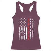 Funny Dog Lovers Racerback Tank Top You Cant Tell Me What To Do Youre Not My Dog USA Flag