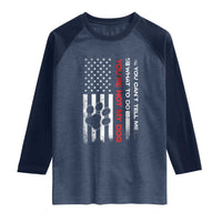 Funny Dog Lovers Raglan Shirt You Cant Tell Me What To Do Youre Not My Dog USA Flag