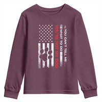 Funny Dog Lovers Youth Sweatshirt You Cant Tell Me What To Do Youre Not My Dog USA Flag