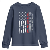 Funny Dog Lovers Youth Sweatshirt You Cant Tell Me What To Do Youre Not My Dog USA Flag
