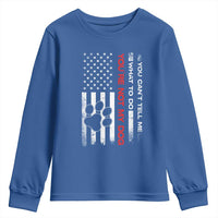 Funny Dog Lovers Youth Sweatshirt You Cant Tell Me What To Do Youre Not My Dog USA Flag