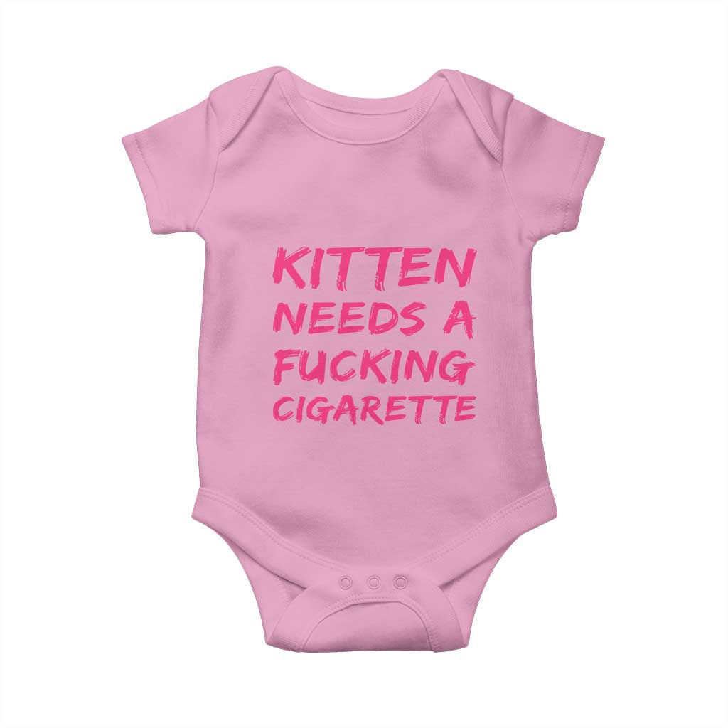 Kitten Needs A Fucking Cigarette Baby Onesie Funny Cat Joke Cat Meme