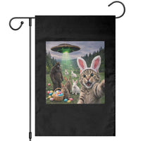 Funny Easter Day Garden Flag Cat Selfie With Bunny Bigfoot UFO Bunny Egg