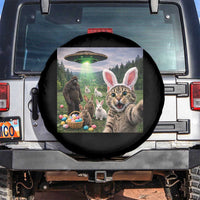 Funny Easter Day Spare Tire Cover Cat Selfie With Bunny Bigfoot UFO Bunny Egg