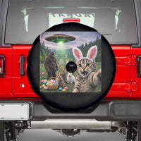 Funny Easter Day Spare Tire Cover Cat Selfie With Bunny Bigfoot UFO Bunny Egg