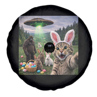 Funny Easter Day Spare Tire Cover Cat Selfie With Bunny Bigfoot UFO Bunny Egg