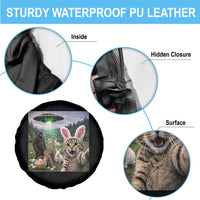 Funny Easter Day Spare Tire Cover Cat Selfie With Bunny Bigfoot UFO Bunny Egg