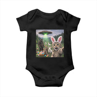 Funny Easter Day Baby Onesie Cat Selfie With Bunny Bigfoot UFO Bunny Egg