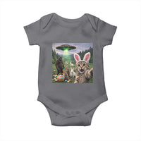 Funny Easter Day Baby Onesie Cat Selfie With Bunny Bigfoot UFO Bunny Egg