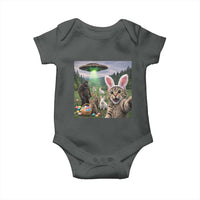 Funny Easter Day Baby Onesie Cat Selfie With Bunny Bigfoot UFO Bunny Egg