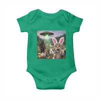 Funny Easter Day Baby Onesie Cat Selfie With Bunny Bigfoot UFO Bunny Egg