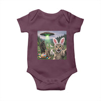 Funny Easter Day Baby Onesie Cat Selfie With Bunny Bigfoot UFO Bunny Egg