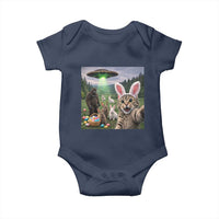 Funny Easter Day Baby Onesie Cat Selfie With Bunny Bigfoot UFO Bunny Egg